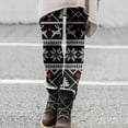 thumbnail image 2 of Women Christmas Outfit Women's Festive Holiday Print Fashionable Casual Slim Fit Stretch Ankle Pants Trousers for Everyday Wear Comfort Black M, 2 of 4