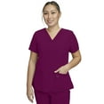 thumbnail image 2 of Stat Medical Wear Women’s Scrubs Set - 2 Pocket V-Neck Scrub Top with 5 Pocket Joggers Pant Set 100210 (Size S, Color Wine ), 2 of 7
