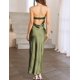 thumbnail image 2 of Vestido largo Realtix de seda satinada sin espalda para mujer, 2 of 4