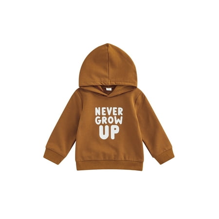 

Binwwede Baby Boys Girls Hoodie Long Sleeve Hooded Letters Print Fall Tops for Casual Daily