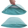 thumbnail image 2 of Egyptian Cotton 600 -TC Luxury 2 PC Pillow Cases Super King Size (20x 36 inches ) Aqua Blue, 2 of 5