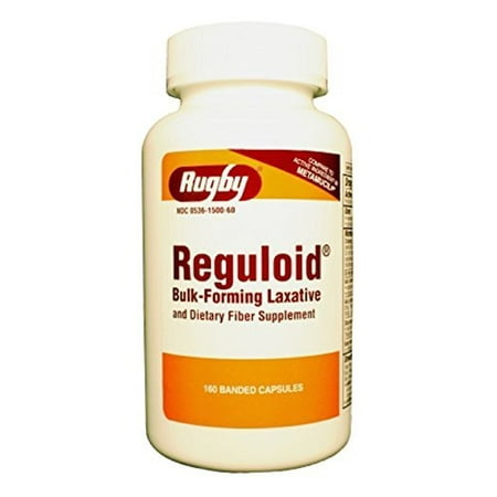 Rugby Reguloid Bulk-Forming Laxative Dietary Fiber Supplement Capsule, 160 Count