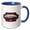 Blue/White, variant on 3drose, a Fishing Trophy of a Coho Salmon Mounted on a Mahogany Plaque, 11oz Two-tone Yellow Mug