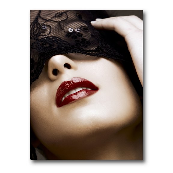 Designart ' Portrait Of Modern Girl With Mask ' Modern Canvas Wall Art Print