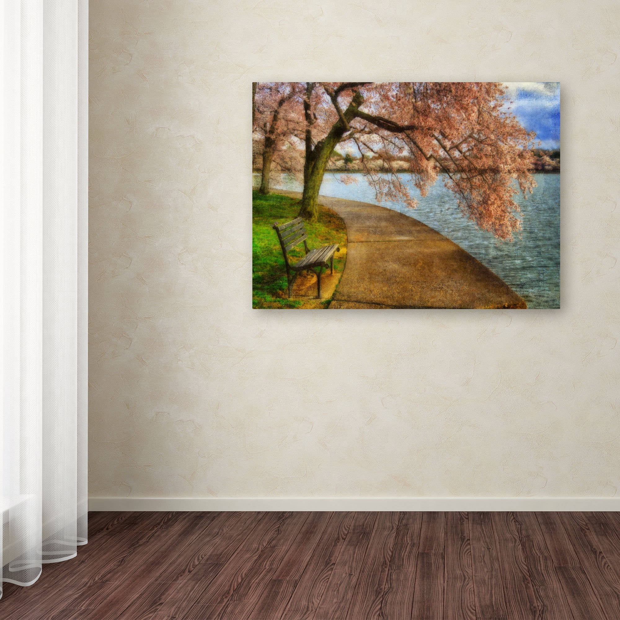 Trademark Fine Art "Meet Me At Our Bench" Canvas Art by Lois Bryan