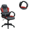 thumbnail image 6 of Modern Black & Red Fabric Office Chair with Adjustable Height & Armrest Cushions - Ergonomic Gaming & Work Comfort, 27"W x 28"D x 42"-46"H, 6 of 8