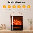thumbnail image 2 of VINGLI Electric Fireplace Heater for Indoor Use w/Remote & Timer, 1500W Portable Fake Fireplace with 7 Flame Color, Adjustable Temperature, Overheat Protection for Home Living Room Bedroom Office, 2 of 9
