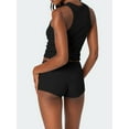 thumbnail image 6 of KelaJuan Women Pajamas Set 2 Pieces Loungewear Suits Solid Color Ribbed Tank Tops and Elastic Waist Shorts Sleepwear Outfits, 6 of 6