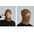thumbnail image 3 of Resicozy Winter Beanie Hat Scarf Set for Men Fleece Lined Warm Ski Soft Adjustable Neck Gaiter Thick Knit Versatile Winter Wear Khaki, 3 of 3