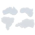 thumbnail image 4 of Lot de 8 moules en silicone réutilisables en forme de continents, brillants et flexibles, 4 of 4