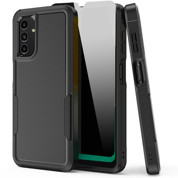 NIFFPD Samsung Galaxy A13 5G Case with Screen Protector (Anti Spy Privacy) Tough Rugged Shockproof Protective Phone Case for Galaxy A13 5G Black
