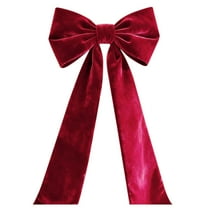 Clode Large Velvet Christmas Bows — Large Bows for Christmas Tree Topper Wreaths Mantle Front Door Porch & Wedding Decoration — Xmas Decor Indoor & Outdoor Christmas Decorations Beads