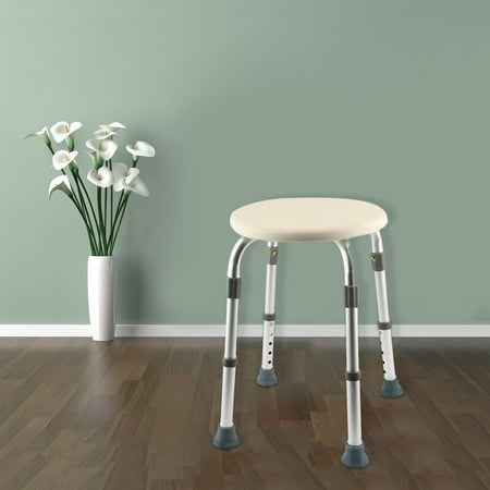 Adjustable Height Compact Shower Stool Bath and Shower Chair with Non-Slip Seat