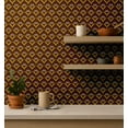 thumbnail image 4 of S4Sassy Retro Art Deco Wallpaper- Brown Wall Covering, 25" X 360" Self-Adhesive Textured Vinyl Walls Paper, Wall Wrap, Easy Diy Walls Covering For Farmhouse Bedroom, Living Room, Cabinet, 4 of 9