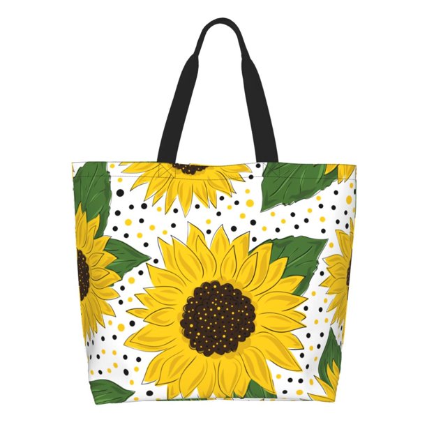 Balery Sunflowers Bolsa Tote Estilo Estético con Cremalleras, Bolsa de Hombro, Bolsa de Compras Grande y Plegable