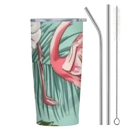 

Autua Flamingo Flowers Leaves 20oz Car Tumbler with Straw 304 Stainless Steel Easy to Use Birthday Gifts for Women 20oz