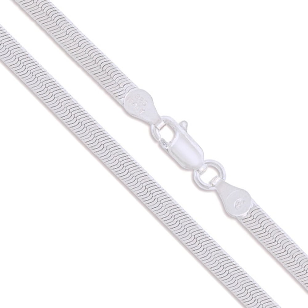Sterling Silver Flexible Herringbone Necklace 4.5mm Solid 925 Italian Chain