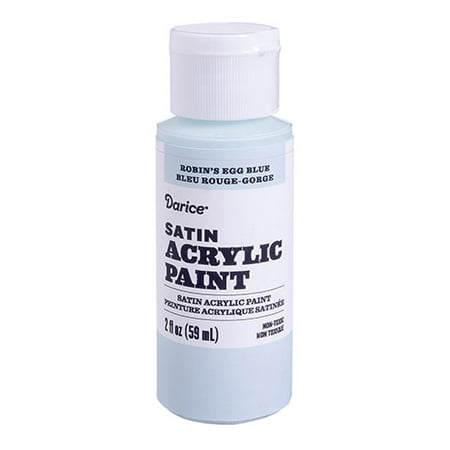 Craft safely with this nontoxic satin acrylic paint. The robin egg blue color makes it a great way to shade darker blue hues for a soft
