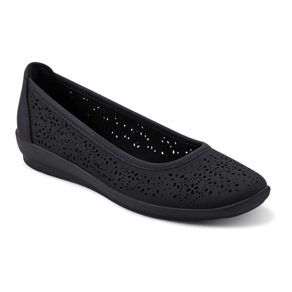 Easy Spirit Alessia Women's Perforated Demi Wedge Flats Color: Black Size: 9.5