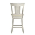 thumbnail image 3 of Weston Home Sheena Farmhouse Square Swivel Panel Back 24" Counter Height Stool, Antique White, 3 of 6