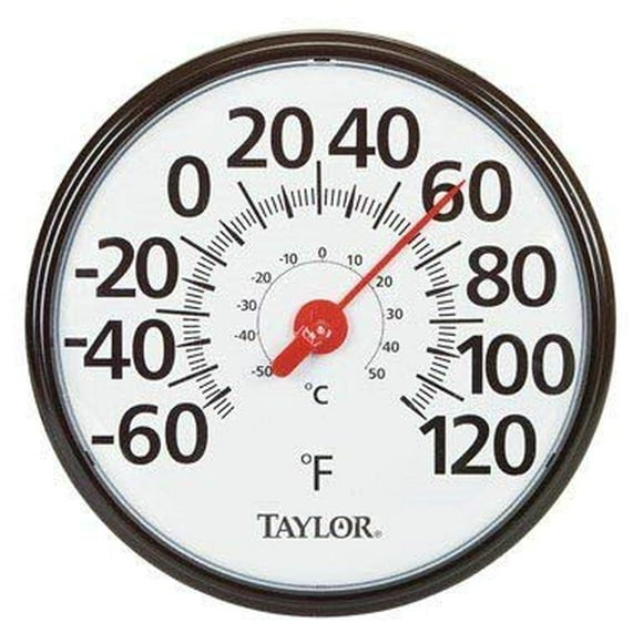 Termómetro con esfera para exteriores Taylor 6700, 13,25 cm de diámetro, blanco