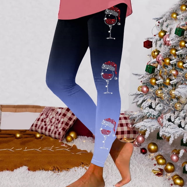 MKLEKYY Leggings de yoga para mujer, leggings para entrenamiento, leggings con estampado navideño, pantalones con bloques de color, leggings suaves y elásticos. 2202