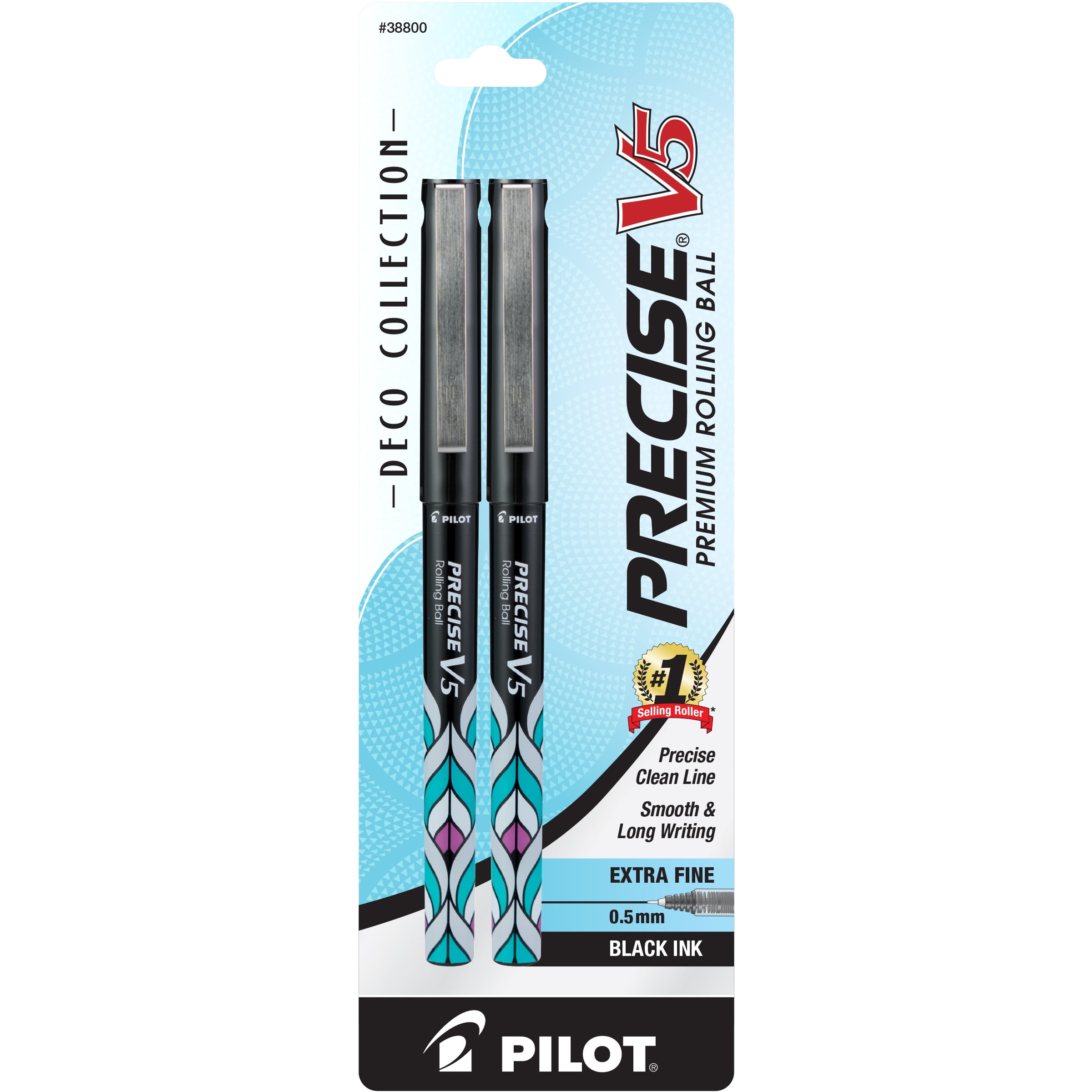 Pilot Precise V5 Deco Collection Premium Rolling Ball Stick Pens, Extra