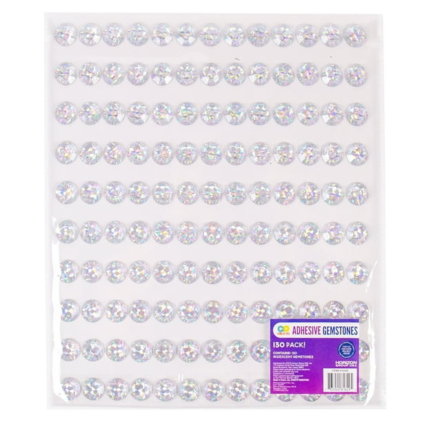 Go Create 19 Millimeter Iridescent Adhesive Gemstones, 130 Count