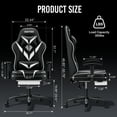 thumbnail image 6 of Hoffree Massage Gaming Chair with Footrest Ergonomic Design Gamer Chair with Adjustable Armrest for Adults and Teens Leather Game Chair with Headrest and Lumbar Support, 6 of 9