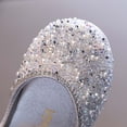 thumbnail image 4 of IVEYRTF Girls Rhinestone Mary Janes Shoes with Strap Sparkly Flats Kids Casual Every Wear Party Shoes(Silver,2.5-3 Years), 4 of 9