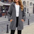 thumbnail image 2 of COMVALUE Womens Oversized Jacket Fuzzy Fleece Zip Up Jacket Warm Winter Coats Faux Fur Coat with Pockets (Grey, L), 2 of 8