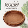 thumbnail image 2 of Rustic Wood Tray Centerpiece Tray - 16in Large Decorative Round Wooden Tray for Decor or Serving, 2 of 7