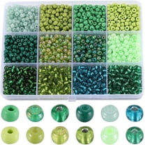 1 Box 156G Glass Seed Beads Bulk 4mm Bracelet Seed Beads 6/0 Green Seed Bead Glass Mini Pony Beads Round Glass Bead Spacer Loose Beads for DIY