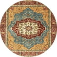 thumbnail image 1 of Ahgly Company Indoor Round Abstract Brown Red Abstract Area Rugs, 8' Round, 1 of 6