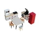 thumbnail image 4 of Conjunto de muebles en miniatura para casa de muñecas, juego de simulación, armario de juguete, accesorios para escenas de casa de muñecas Refrigerador rojo, 4 of 9