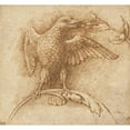 thumbnail image 2 of Andrea Mantegna 13x12 Gold Ornate Wood Frame and Double Matted Museum Art Print Titled - A Bird Perched on a Branch with Fruit (1460s), 2 of 4