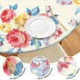 thumbnail image 4 of Pioneer Flower Floral Print Pattern Round Fitted Tablecloth with Elastic Edge,Dining Table Cover Waterproof,Outdoor Round Tablecloth for Camping,Dining,Indoor and Outdoor, 4 of 7