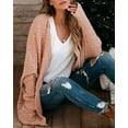 thumbnail image 4 of Sherrylily Women Chunky Popcorn Cardigan Open Front Boyfriend Batwing Fuzzy Knit Coat, 4 of 7