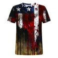 thumbnail image 4 of NuoCaiYun Independence Day Men T-Shirt Casual Printed Round Neck Pullover Fitness Sports Short Sleeve Blouse, 4 of 5