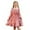 Red, variant on REDARER Girls Square Neck Flutter Sleeve Dress, Ruffle Hem A Line Gown for Kids Elegant Party Wear and Occasions,9-10 Years