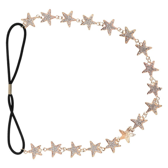 Luxshiny Golden Alloy Star Headband Elegant Bridal Hair Accessories for Weddings and Special Occasions