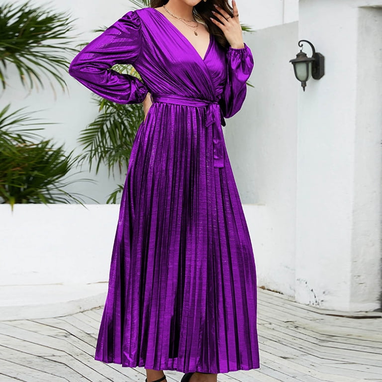 safuny Women's Tea Length Straight Dress Silk Solid Satin Pleated Trendy Dresses Long Sleeve Elegant Cocktail Wedding Evening Party Holiday Purple XXL - Walmart.com safuny Women's Tea Length Straight Dress Silk Solid Satin Pleated Trendy Dresses Long Sleeve Elegant Cocktail Wedding Evening Party Holiday Purple XXL - Walmart.com
