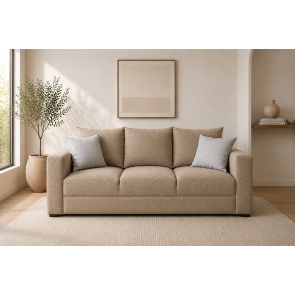Sofa El Bazar Store Miami Lino Beige 3 plazas, Modular, Moderno, Sala