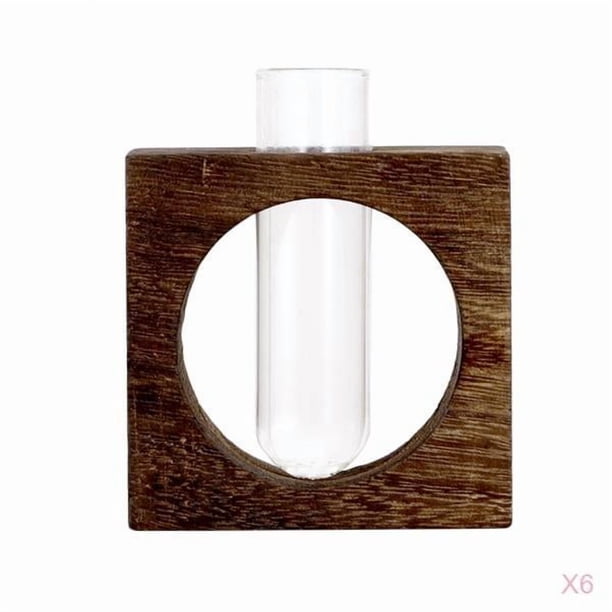 Florero de tubo de ensayo con soporte de madera,Florero de tubo de ensayo de flores,Florero de tubo de ensayo de vidrio,Tubo de flor de vidrio,Florero de vidrio para plantar agua,Florero,Tubo