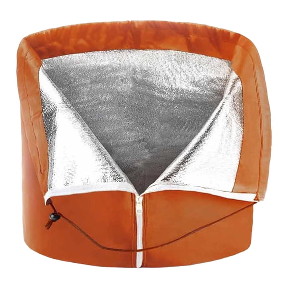 Funda térmica impermeable para macetas con cremallera y cordón en tejido Oxford. 45 cm x 7 cm