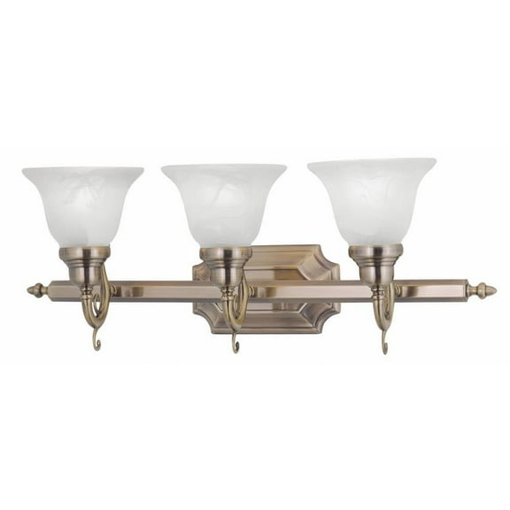 St Catherine's Glen 3 Light Bathroom Light in Traditional Style 25 inches Wide By 9.25 inches High-Antique Brass Finish Bailey Street Home