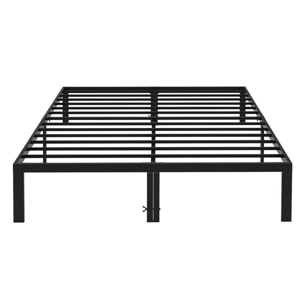 Marco de cama Simple Deluxe Queen Size con plataforma de 14 pulgadas, negro
