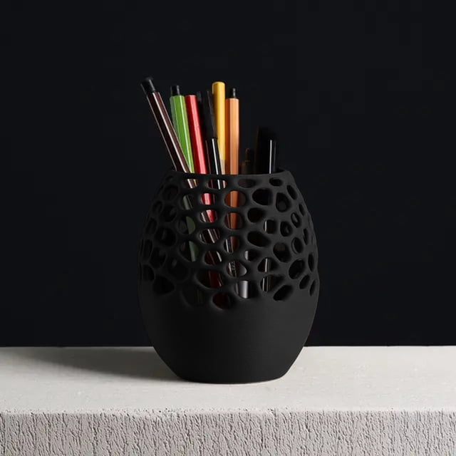 NAOJIE Rentrée des Classes, Porte-Stylo pour Bureau, Porte-Stylo, Porte-Crayon, Imprimé 3d, Porte-Stylo Impression 3d, à la Mode et Facile à Utiliser, Peut Stocker des Stylos, Peut Également Être Utilisé comme Ornements-Noir