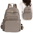 thumbnail image 5 of Clearance Under $9.44! 1PC Leather Backpack Purse for Women, Small Travel Bookbag with Laptop Compartment & Multiple Pockets, Nylon, for Work & Commuting, 34x27cm, Khaki, 5 of 5