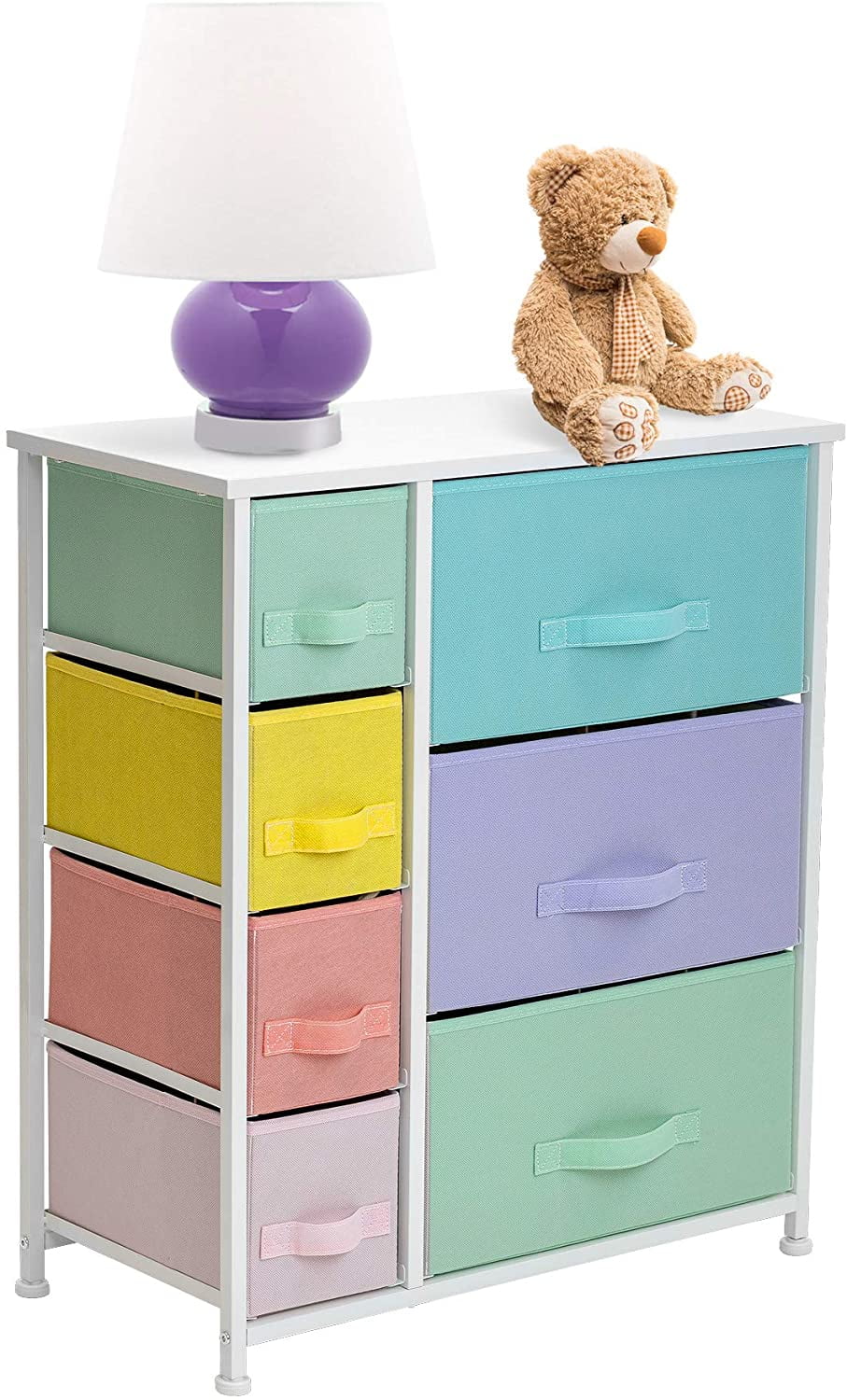 College Dorm Wood Top Sorbus Dresser with 9 Drawers Bedroom Accessories Bedside Furniture /& Night Stand End Table Dresser for Home Steel Frame Aqua Office